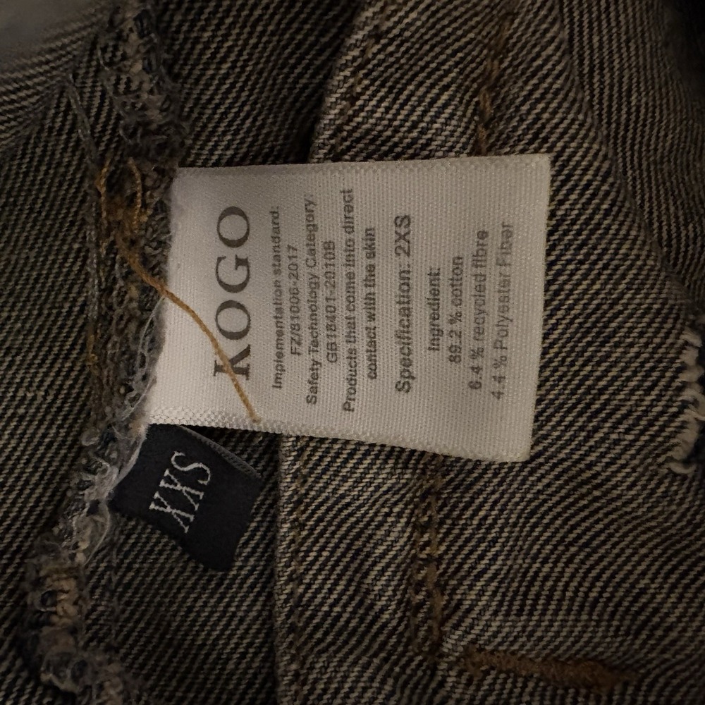 KOGOH Japanese Denim Trucker Jacket Heavy Wash Streetwear Distressed Grunge XS - Picture 4 of 5